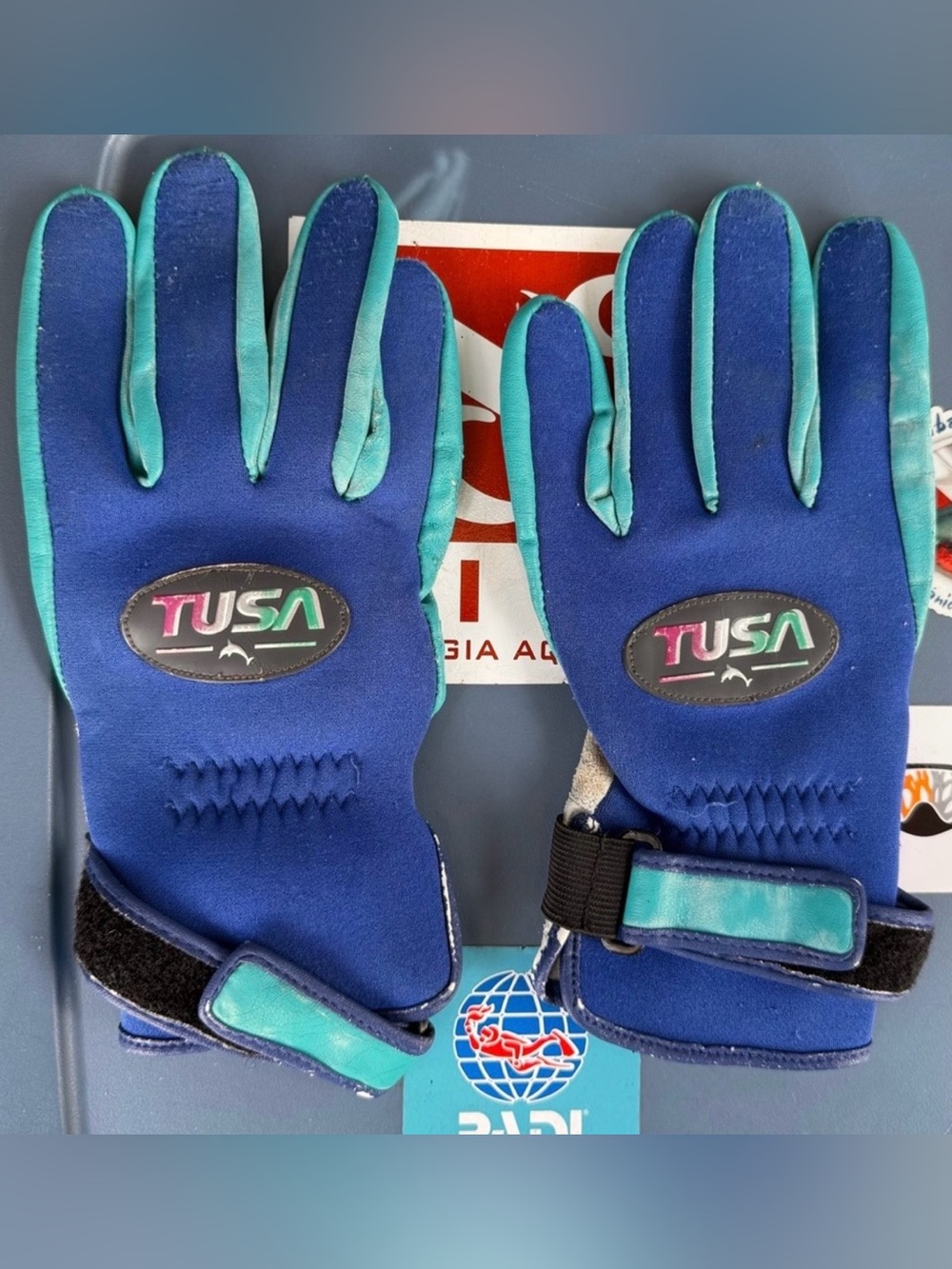 Tusa Blue/Teal Dive Gloves - Neoprene Water Gloves